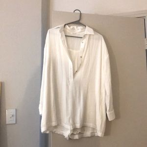White linen romper (12th Tribe)